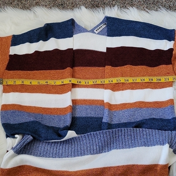 Ecowish knit cardigan with open front  and multicolored stripes NWOT - Picture 10 of 10
